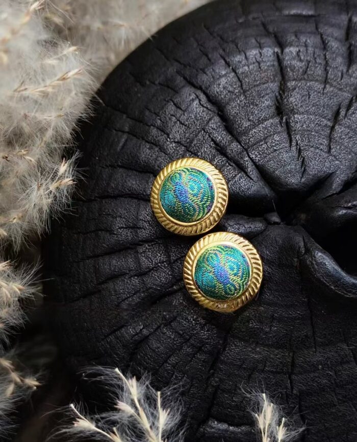 Zhuangbrocade Circular Earrings - 图片 2