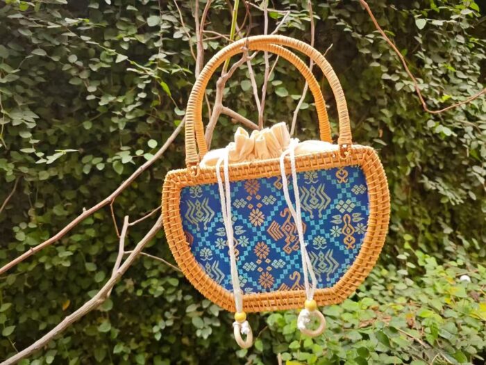 Zhuangbrocade Rattan Woven Basket Bag - 图片 2