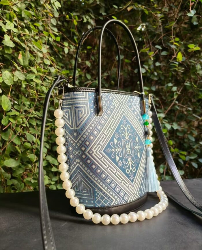 Zhuangbrocade Blue Bucket Bag - 图片 2