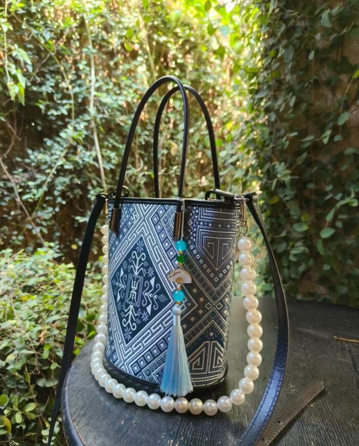 Zhuangbrocade Blue Bucket Bag - 图片 3