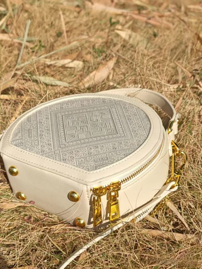Zhuangbrocade Retro Fashion Round Bag - 图片 2