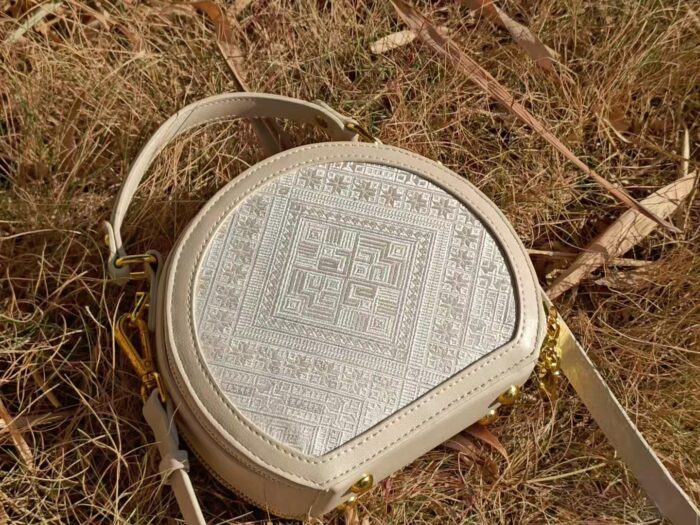 Zhuangbrocade Retro Fashion Round Bag - 图片 3