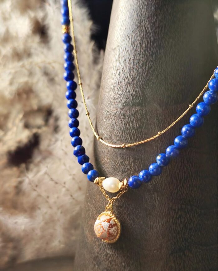 Lapis lazuli double chain