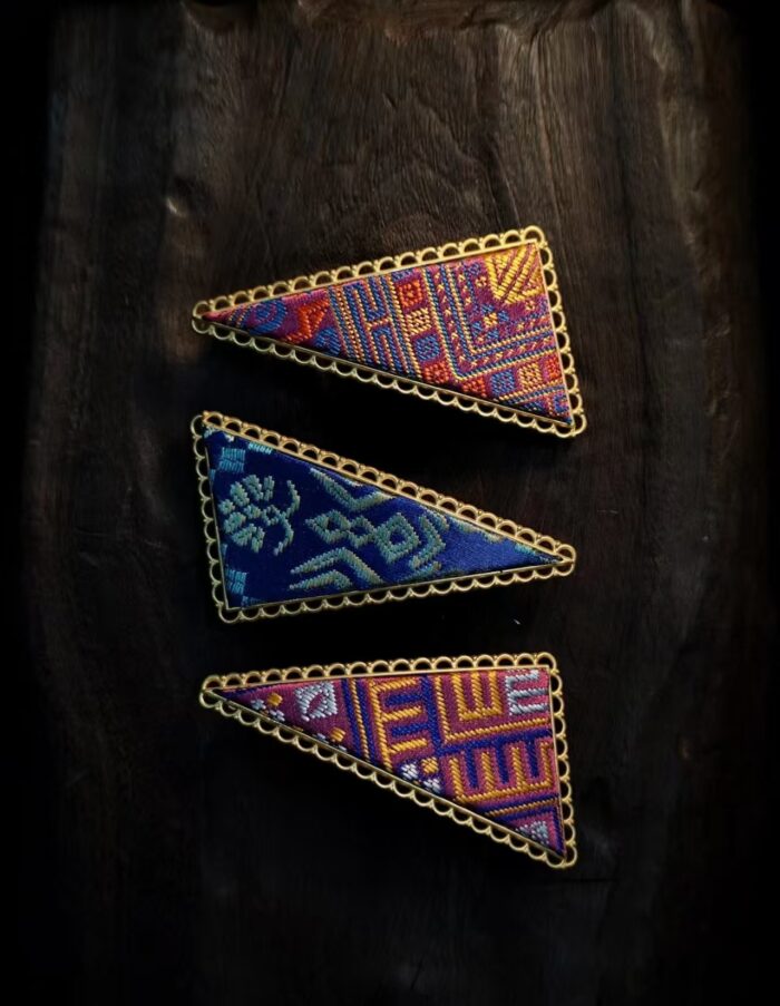 Zhuangbrocade triangle hair clip - 图片 4