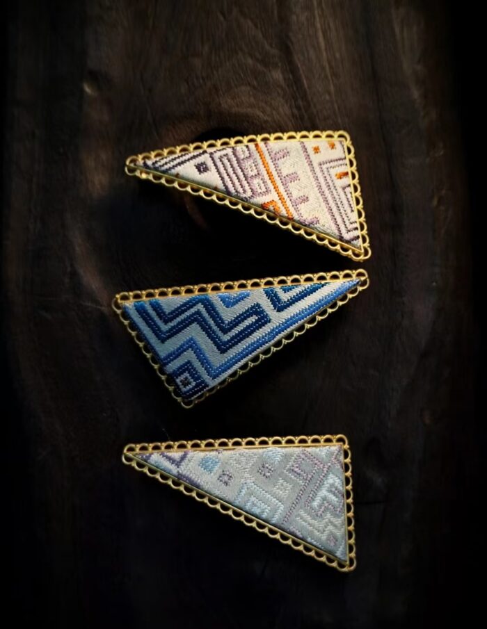 Zhuangbrocade triangle hair clip - 图片 3