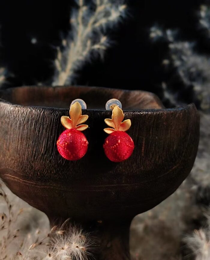 Zhuangbrocade Pineapple Earrings - 图片 2