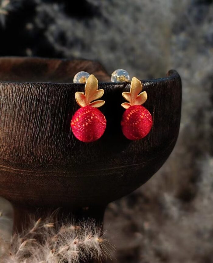 Zhuangbrocade Pineapple Earrings