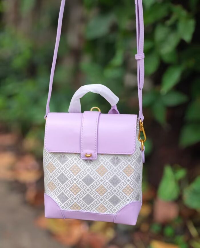 Zhuang Brocade Leather Bag Backpack - 图片 6