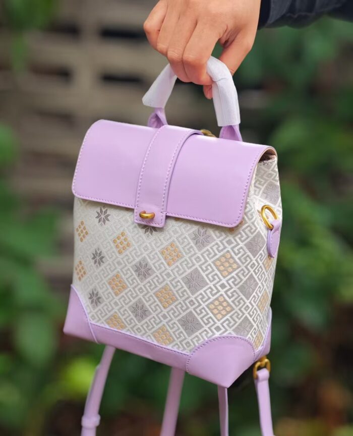 Zhuang Brocade Leather Bag Backpack - 图片 5