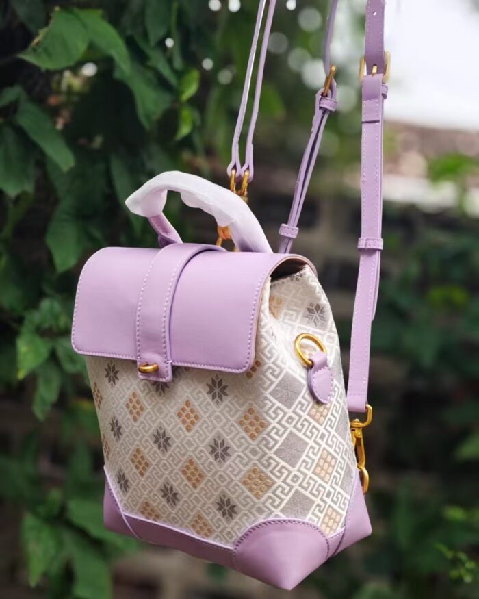 Zhuang Brocade Leather Bag Backpack - 图片 4
