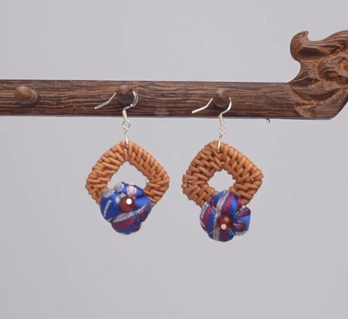 Zhuangbrocade Rattan Weave Earrings