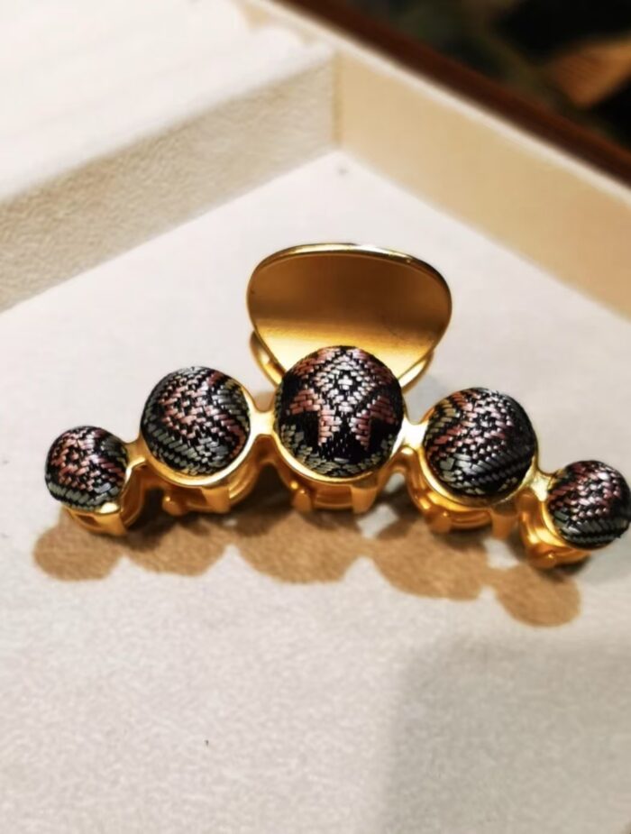 Zhuang Brocade Five Ball Hair Clip
