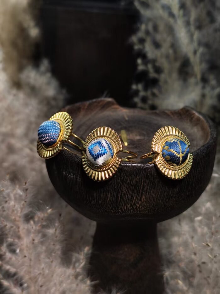 Handmade Zhuang Brocade Retro Ring - 图片 2