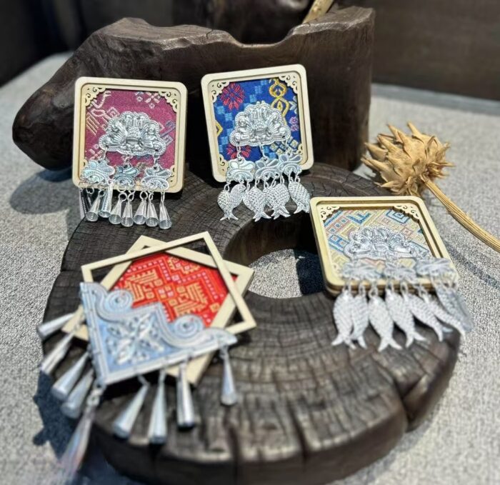 Zhuang Brocade Refrigerator Sticker Home Wooden China Souvenir Gift Refrigerator Sticker - 图片 3