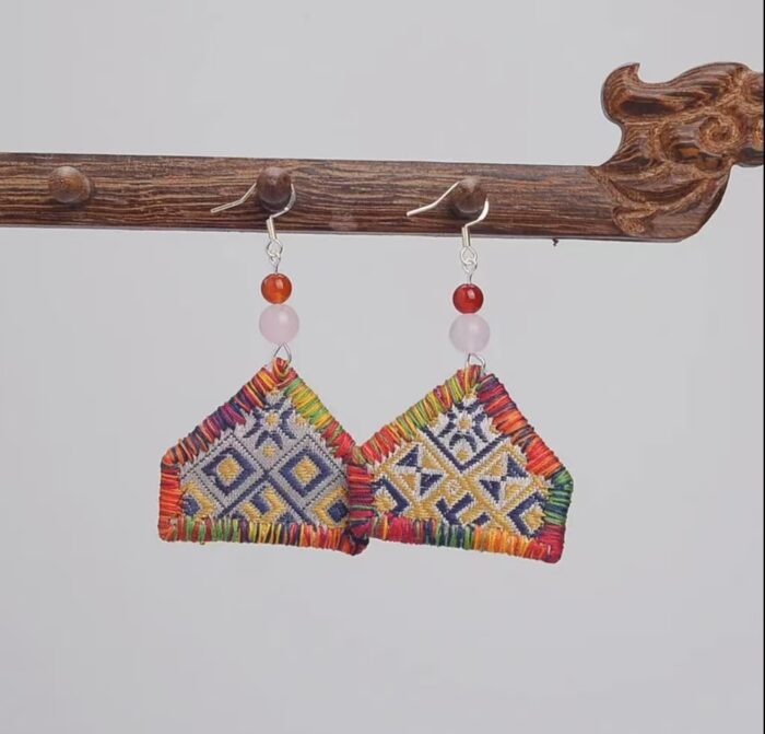 Zhuangbrocade Retro Earrings - 图片 3