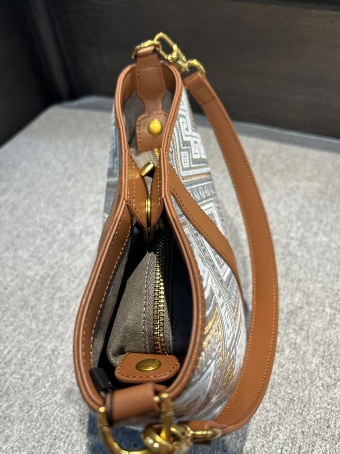 Zhuang Brocade Leather Bucket Bag - 图片 2