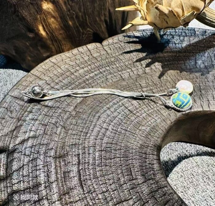 Zhuang Brocade Pearl Bracelet - 图片 4