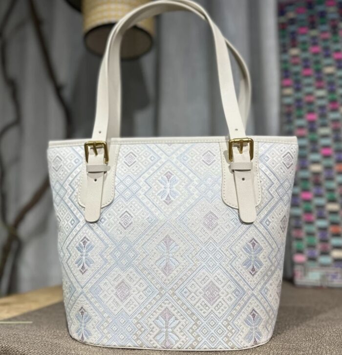 Zhuang Brocade Culture Pattern Tote Bag – Handbag for Daily Travel and Work Use
