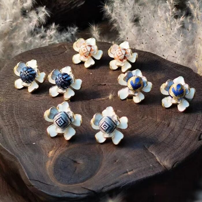 Zhuangbrocade Flower Earrings