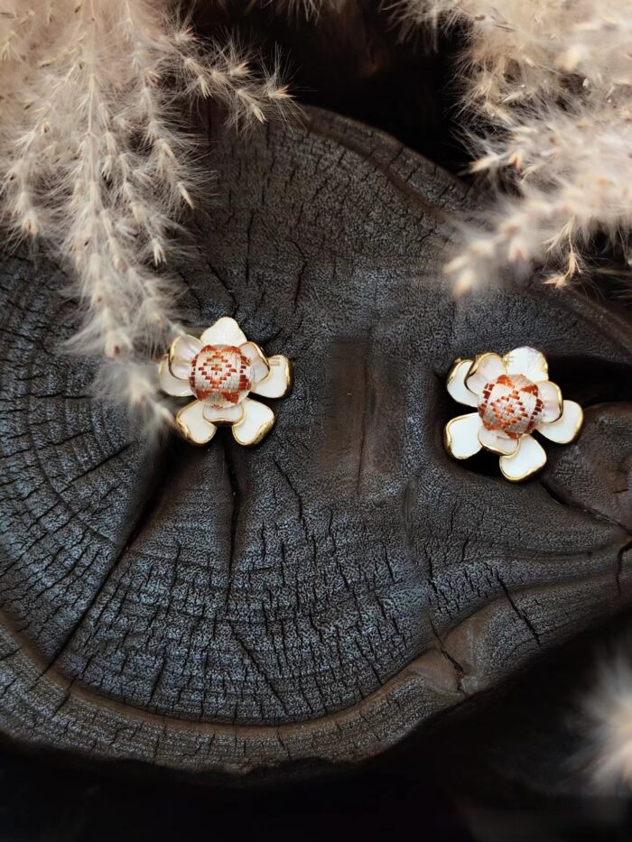 Zhuangbrocade Flower Earrings - 图片 2